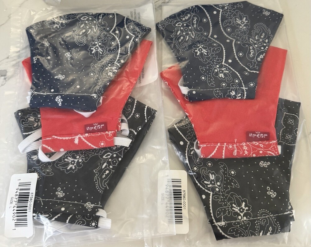 Brand New Sealed Levi’s Face Masks Variety Pack Size L
